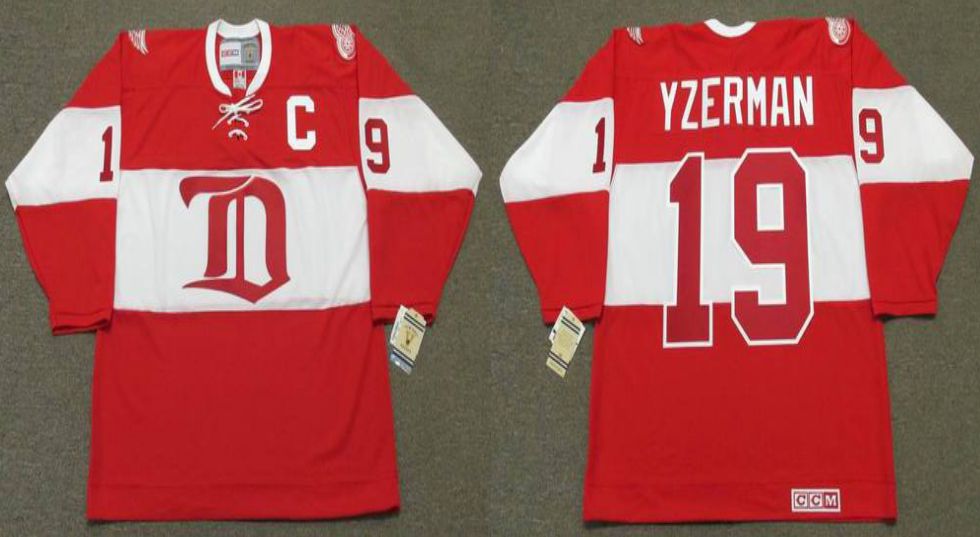 2019 Men Detroit Red Wings #19 Yzerman Red CCM NHL jerseys